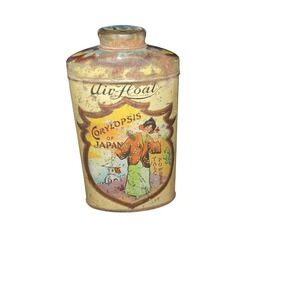 VINTAGE ADVERTISING AIR FLOAT TALCUM POWDER TIN TALC  Rare